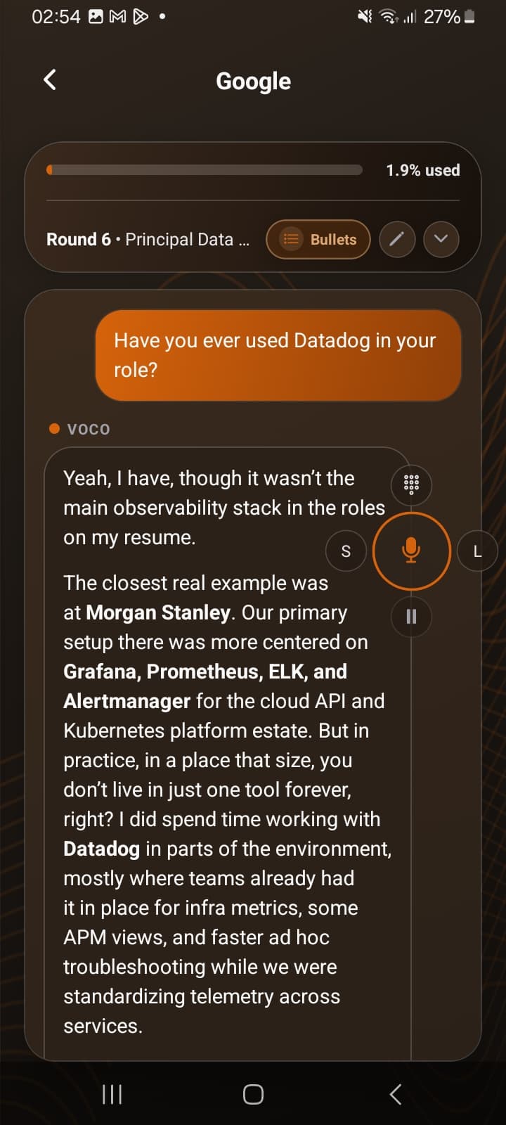 Creative-mode answer for the same question — strong direct response in the candidate voice.
